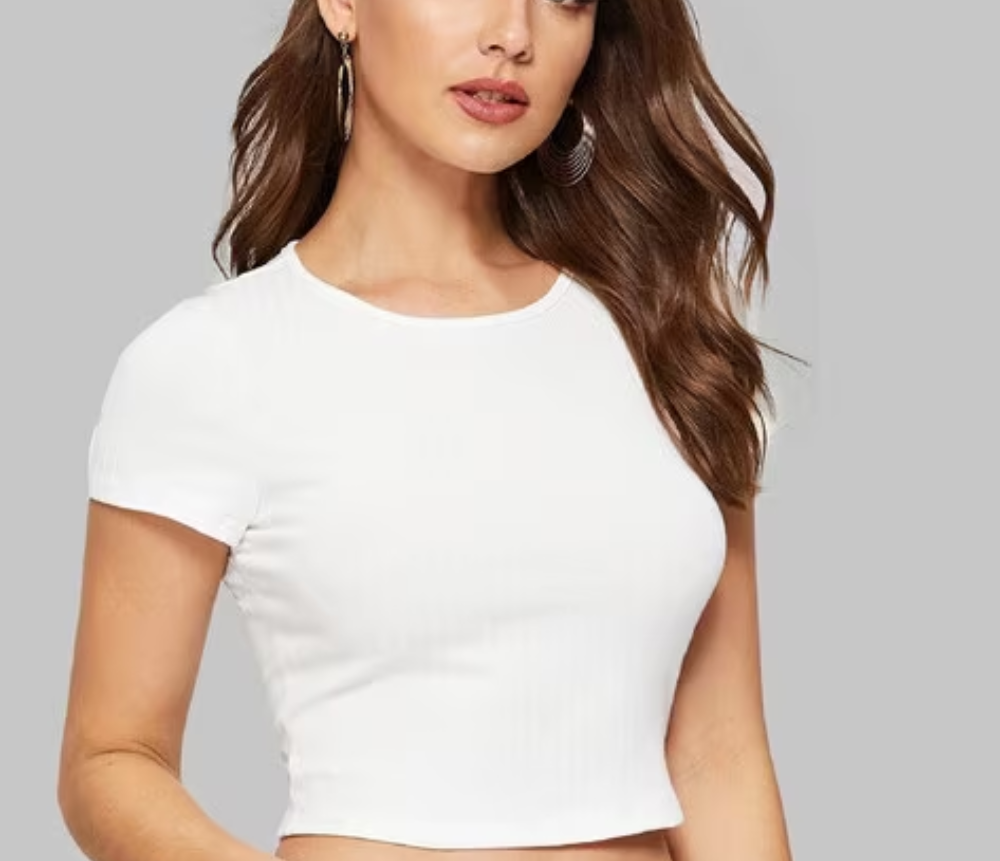 crop tshirt, printed crop shirt, white crop top, black crop top for women, cotton crop top